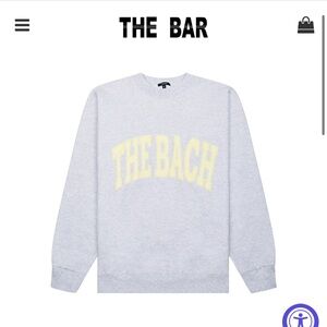 The Bar Gray Sweatshirt- THE BATCH-heather grey/ lemon- Size L